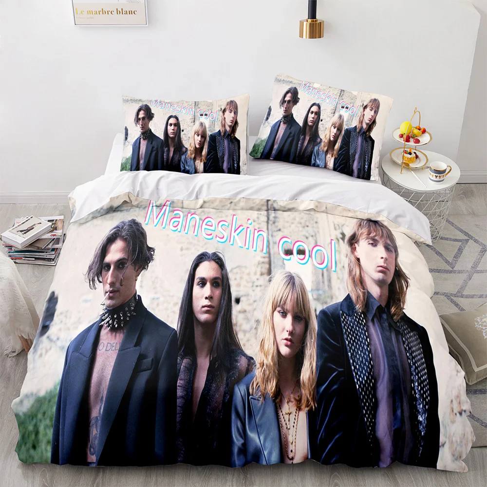 Maneskin-Juego de ropa de cama, funda de edred&oacute;n, funda de almohada, doble, Queen y King-1