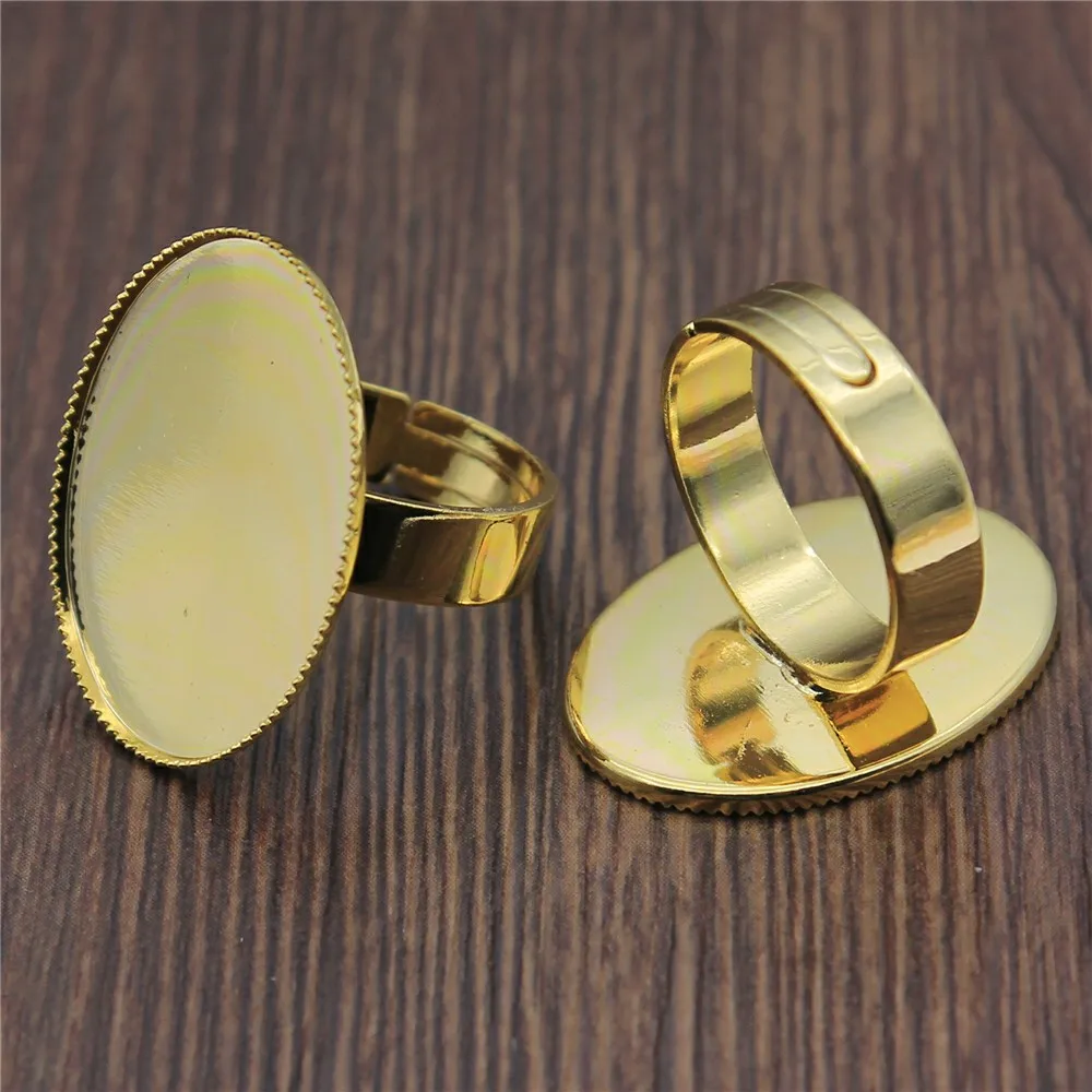 

2pcs/lot Glass Cabochon High Quality Copper Sawtooth Adjustable Ring Setting Base 7 Colors DIY Jewelry Findings Accessories