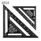 Треугольная линейка REIZ, транспортир треугольный 712 дюйма, метрический, прямоугольный, для деревообработки