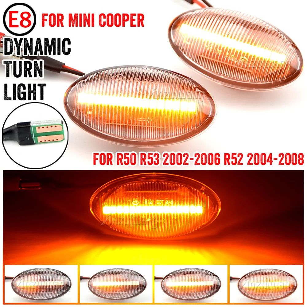 

2x Flowing Side Repeater Lamp Dynamic LED Side Marker Light Error Free Panel Lamp For BMW for MINI Cooper R50 R52 R53 2002-2008