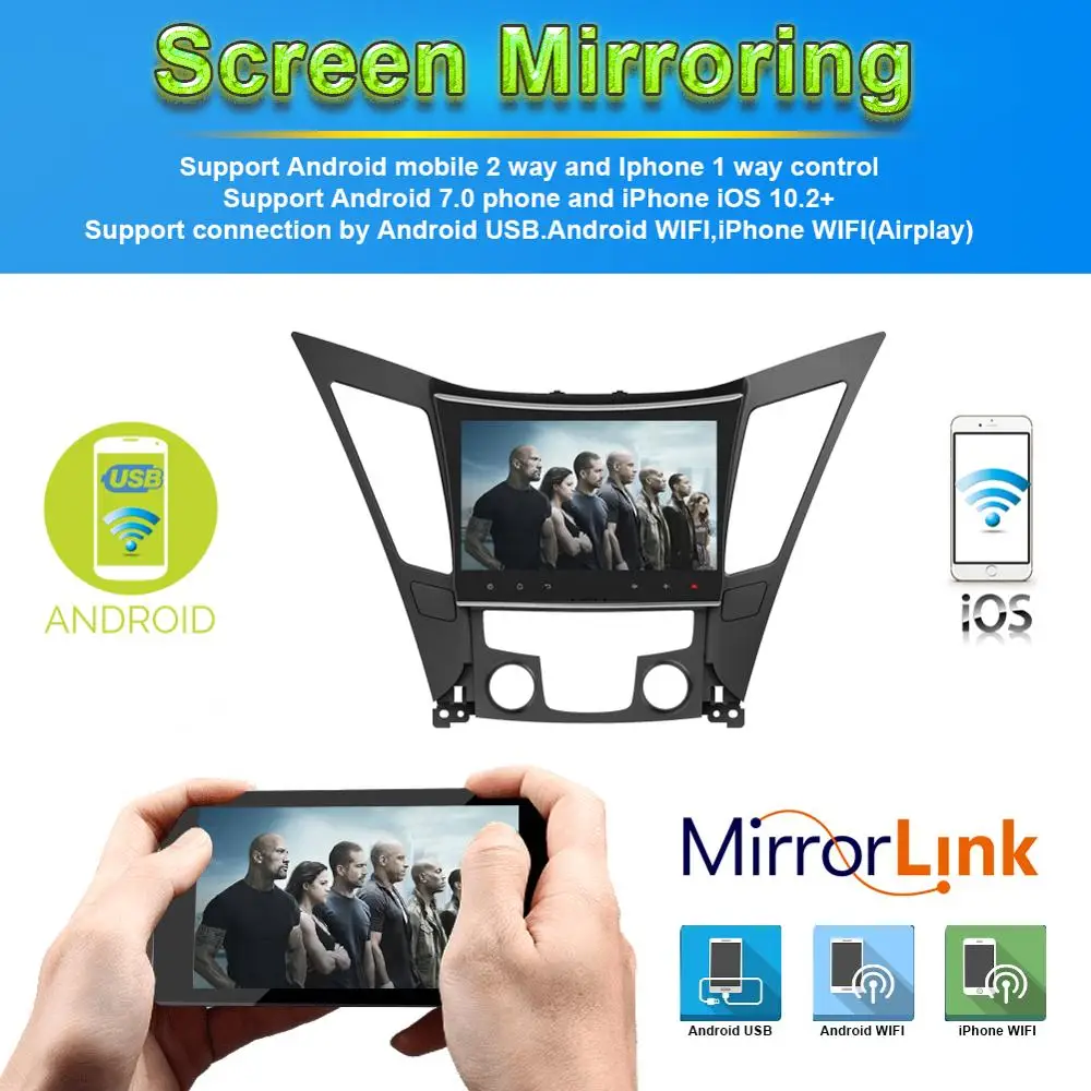 9 &quotAndroid 10 0 Восьмиядерный Автомобильный GPS-навигатор для Hyundai Sonata /i40/i45/i50 2011-2014