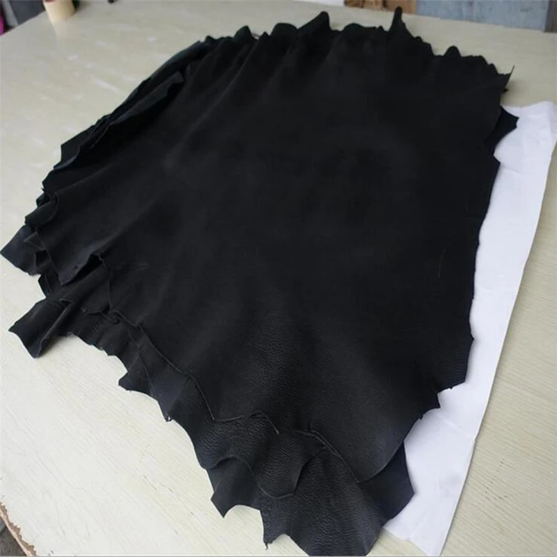 Натуральная кожа класса А черная моющаяся козья из натуральной зернистой кожи