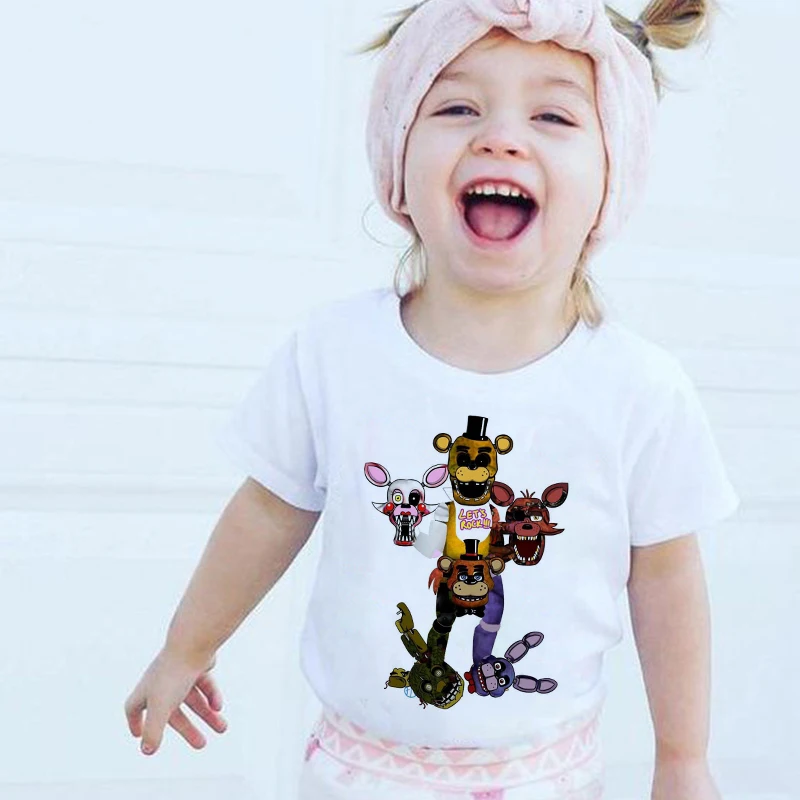 Летняя модная детская футболка пять ночей у Фредди фнаф Детские футболки с