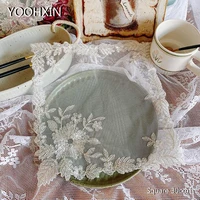 modern mesh insulation embroidery lace table place mat pad cloth cup christmas coaster placemat doily kitchen wedding tableware