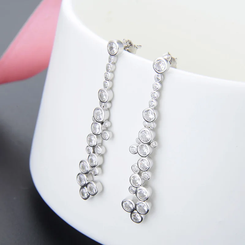 

Stud Earrings Rounds With Zircon TS Style Glam Fashion Good Jewerly For Women,2021Ts Gift In 925 Sterling Silver,Super Deal