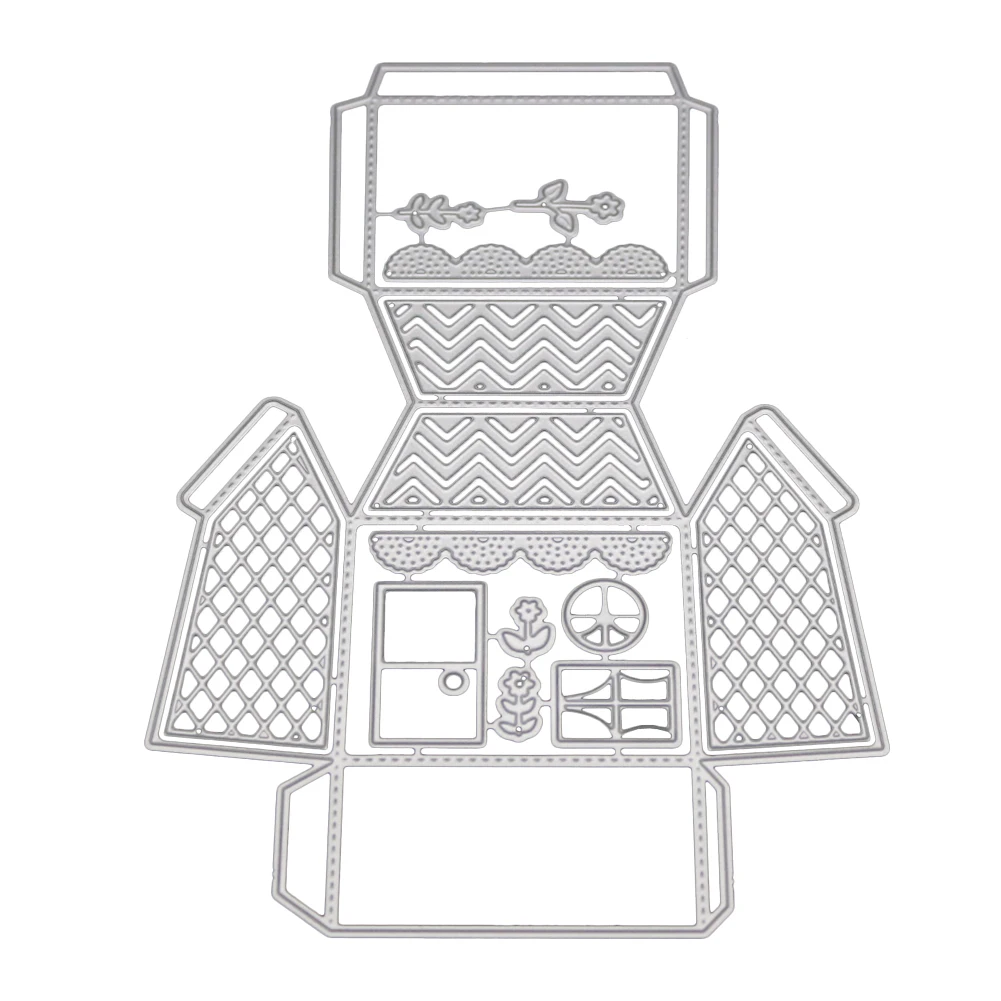 Новейшие 3D дом Конфеты Подарочная коробка металла резки штампы трафареты