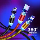 Магнитный USB-кабель со светодиодной подсветкой, кабель типа C для OPPO Reno 5 4 3 Pro 2 Z Find X3 X2 Neo Lite A93 A53 A9 2020, зарядное устройство Micro USB, кабель передачи данных
