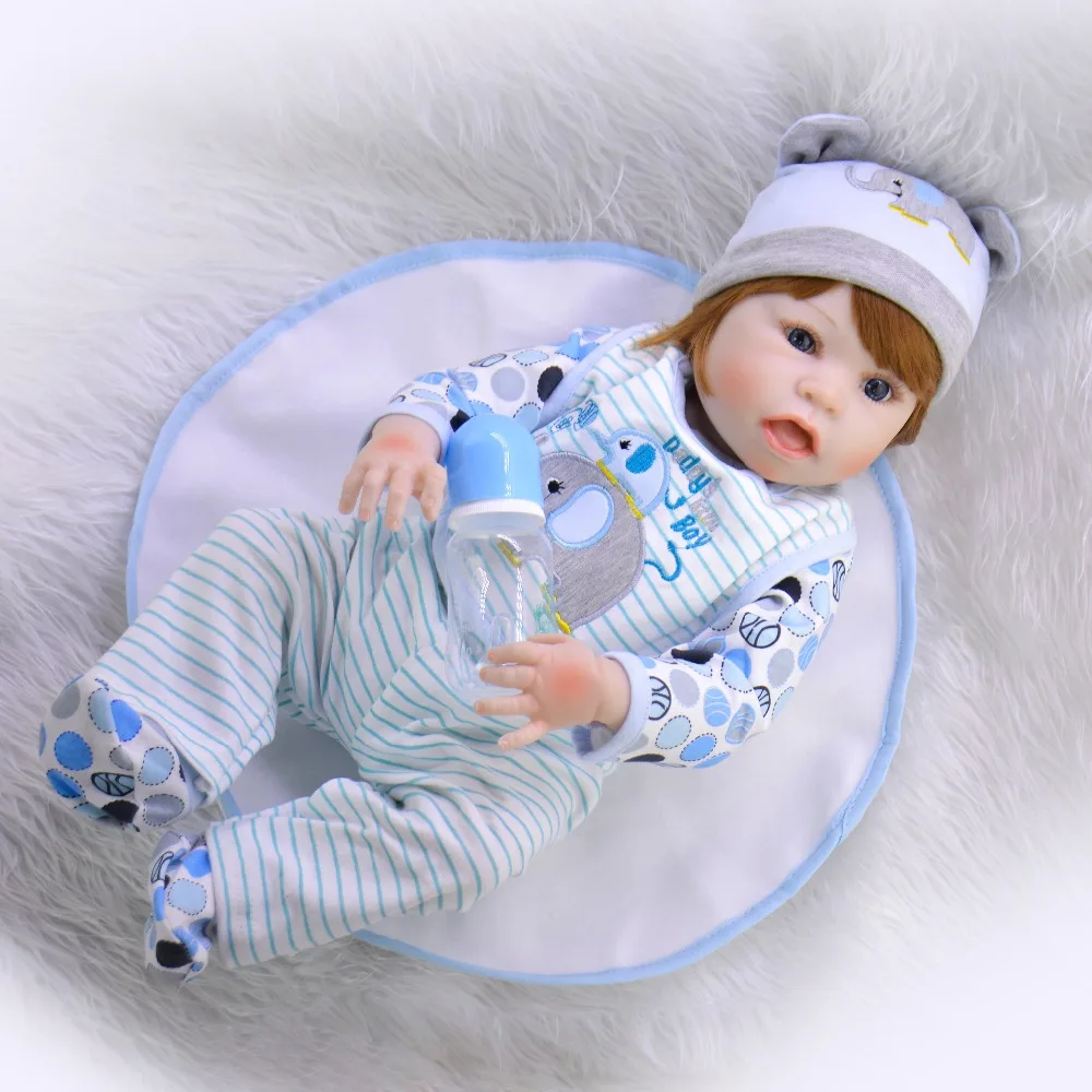 Кукла для новорожденных 22 дюйма полностью силиконовая Реалистичная детей |