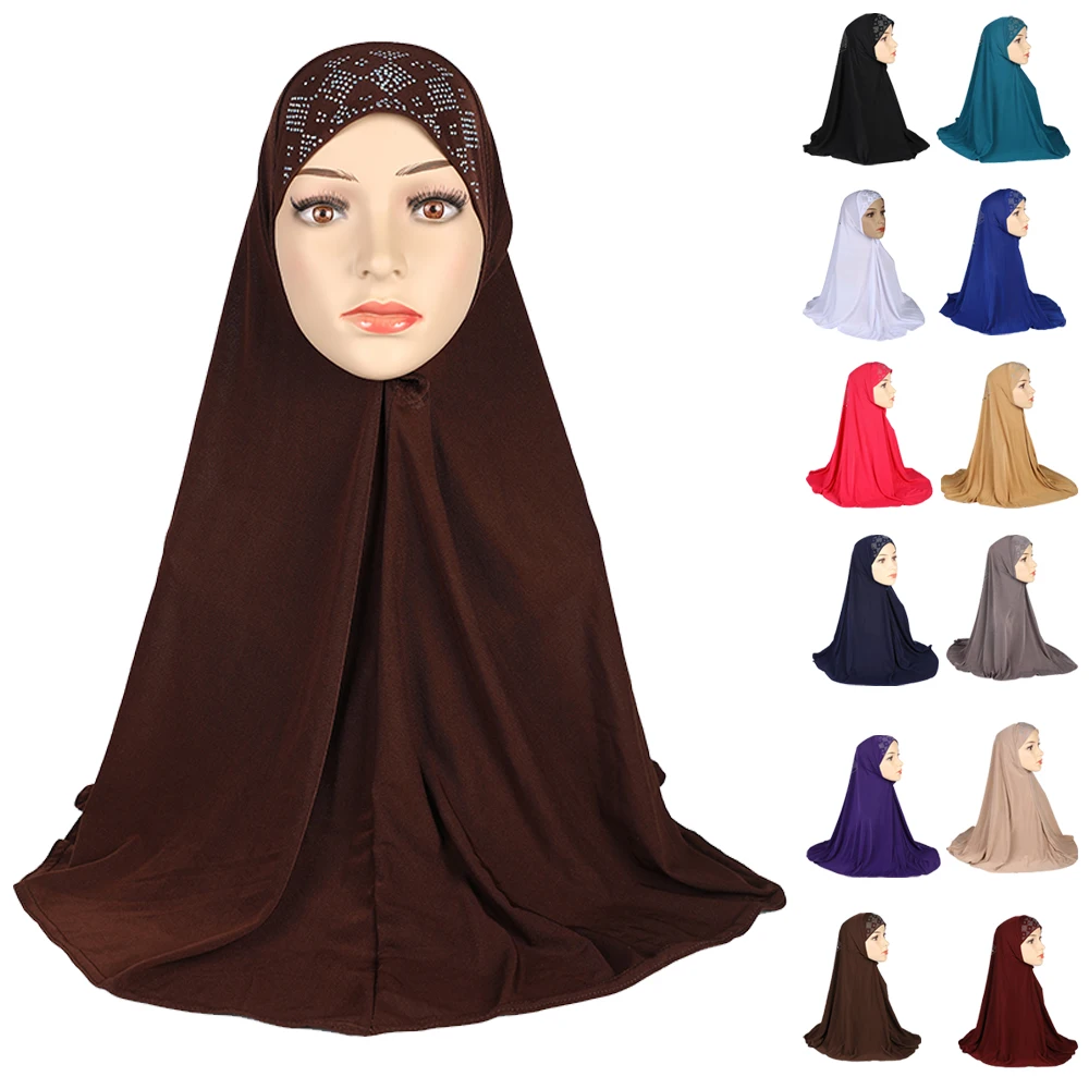 

Muslim Islamic Women One Piece Prayer Large Hijab Scarf Ramadan Amira Underscarf Turban Hat Niqab Head Wrap Shawl Headwear Arab
