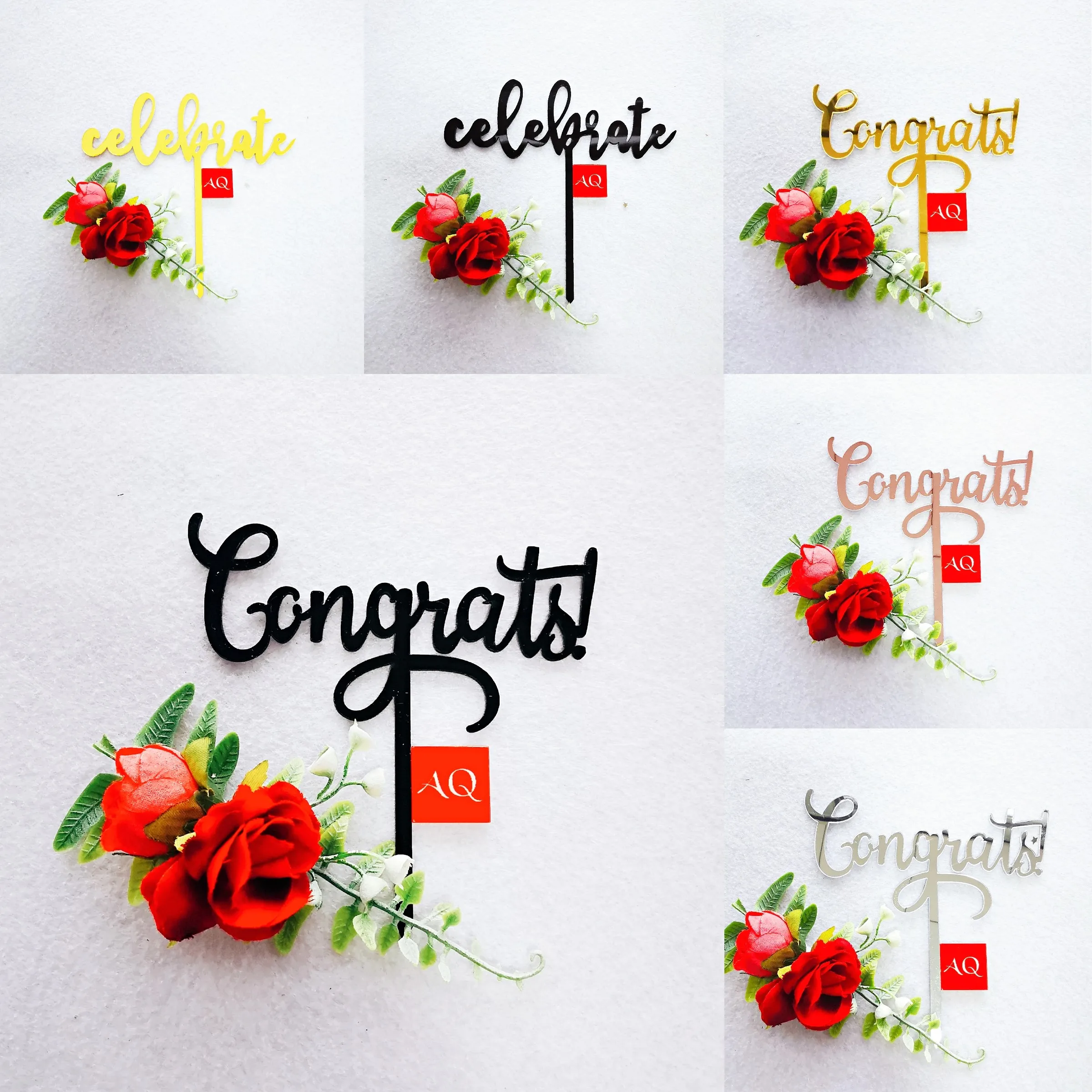 

1.3mm Thickness Acrylic Graduate Congratulate Congrats Cake Toppers Party Decoration
