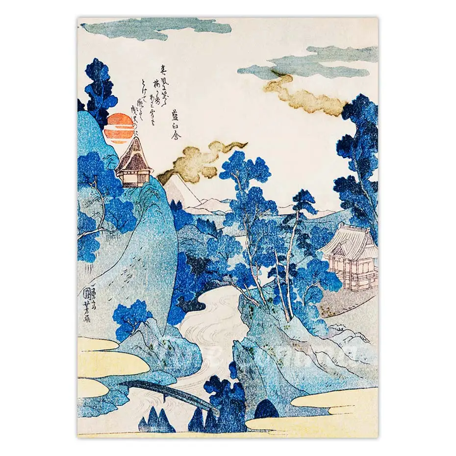 Весенний поток асазава с видом на гору, пейзаж Fuji, японский художественный постер, Художественная печать на холсте на стену