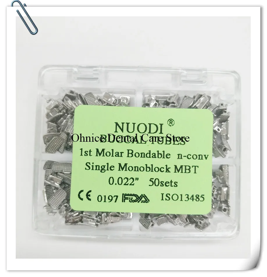 

200pcsDental Orthodontic Molar Tubes 1st Molar Bondable Dental Buccal Tubes Roth22 with 80Gauges MIM Orthodontic Dental Tubes