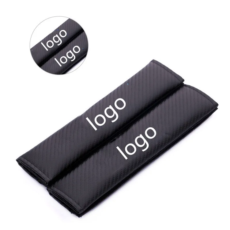 2 шт./пара вышитый логотип накладка на ремень безопасности подкадка плечо черный