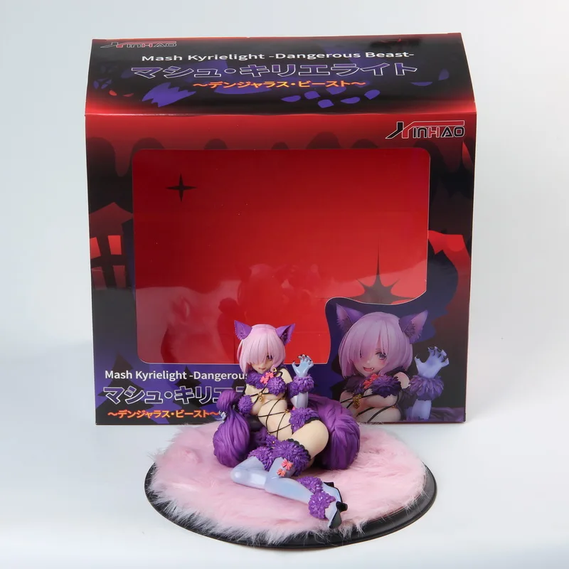 soft with box Новое поступление, качественная серия Fate/Grand Order Mash Kyrielight, опасная ПВХ фигурка, сексуальная, может сбросить фигуру, мягкая игрушка для тела - Цвет: soft with box