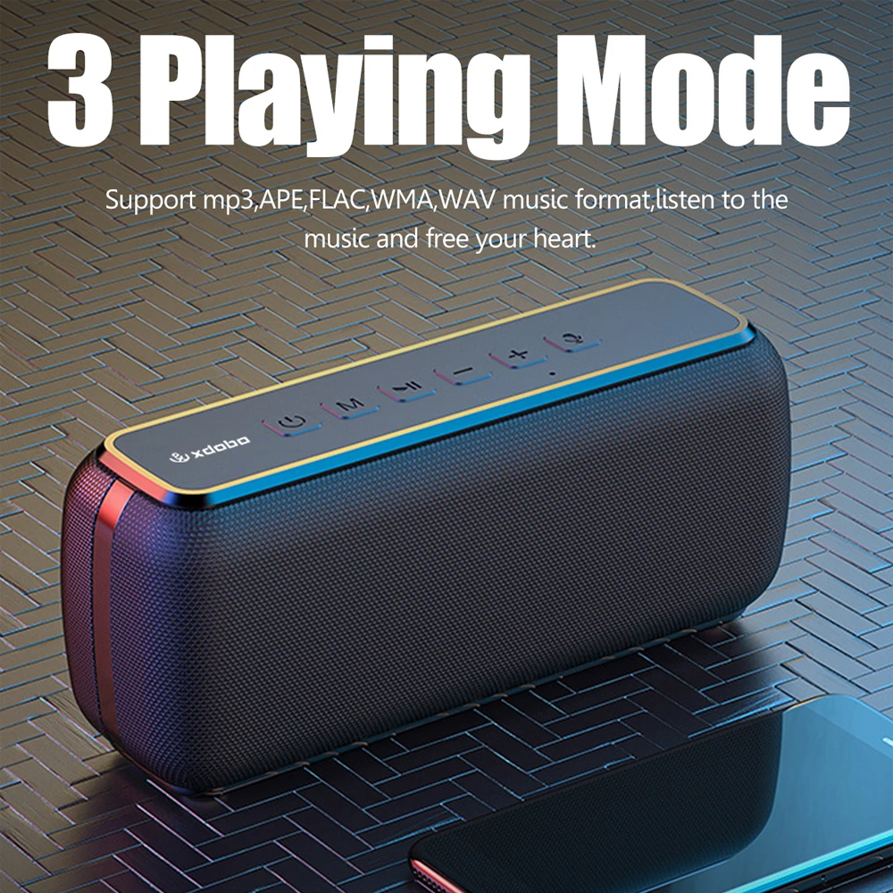 

XDOBO X8 60W Bluetooth Speakers Bass with Subwoofer Portable Wireless Waterproof TWS Voice Assistant Loudspeaker