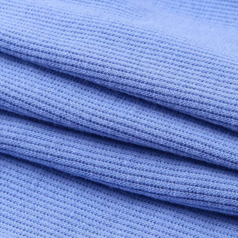 

NORMOV Sexy Women Tops Fashion Summer Turtleneck Flare Long Sleeve Hollow Out Tops Blue Spandex Bodycon Club Female Tops