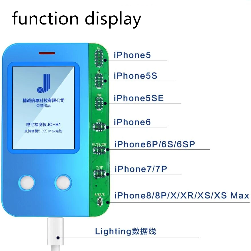 JC B1 аккумулятор прибор для тестирования ремонта iPhone XS Max XR X 8P 8 6SP 6S 6P 6 5s батареи