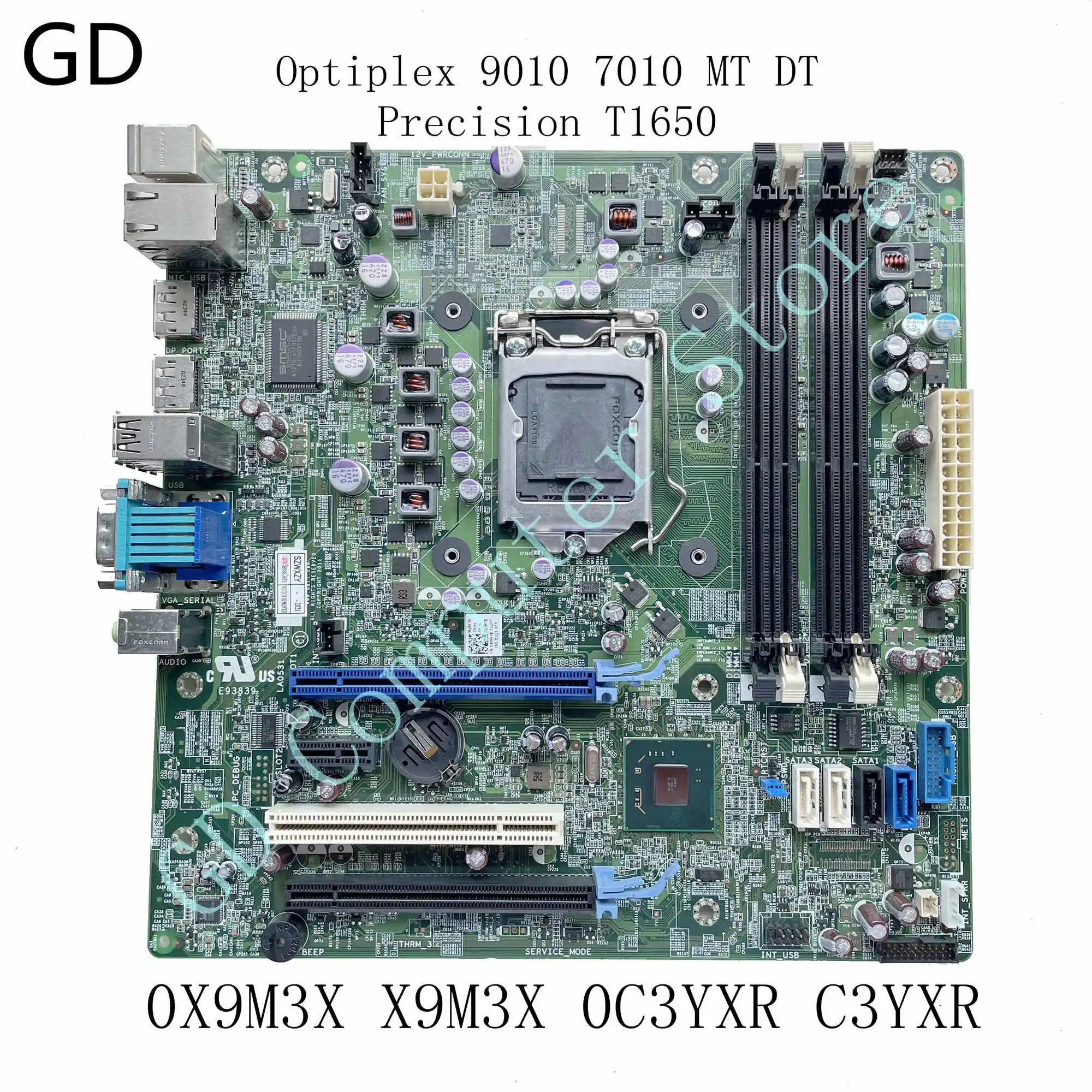GD оригинальная настольная материнская плата для DELL Optiplex 9010 7010 MT DT Precision T1650 0X9M3X X9M3X