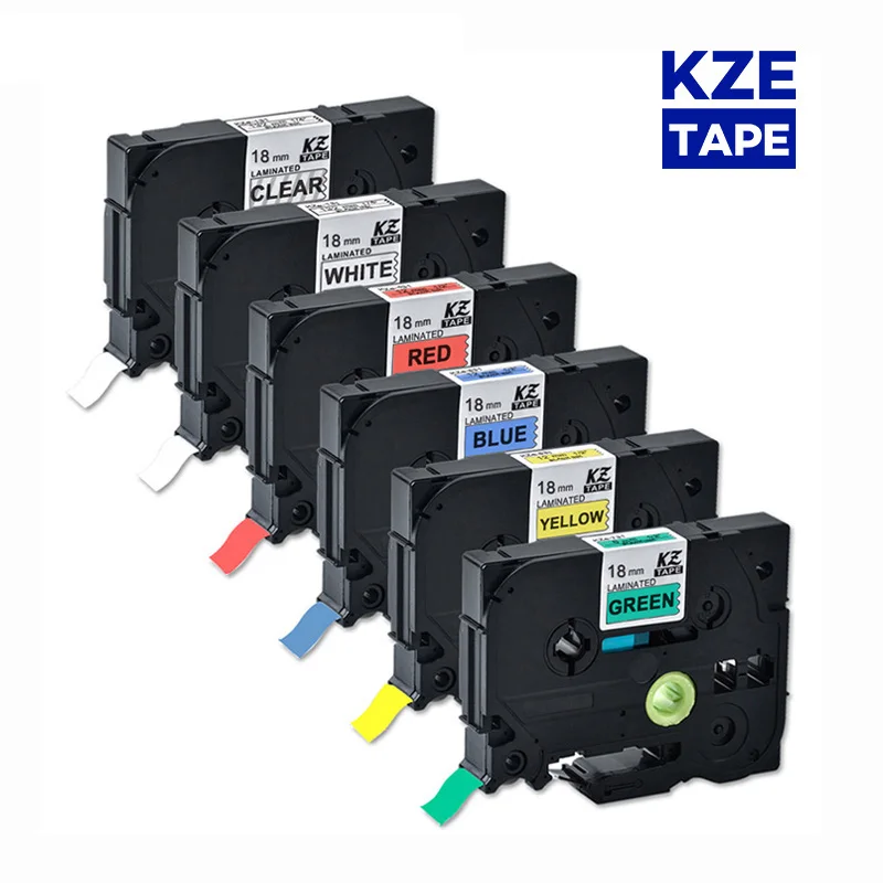 18 мм многоцветная ламинированная этикетка лента Этикетка Лента tze для принтера
