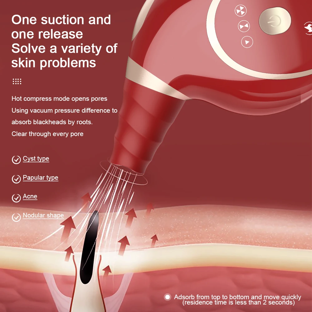 

Vacuum Blackhead Remover,Electric Pore Cleaner Blackhead Extractor Instrument Suction Removal Beauty Device for Facial Skin Care