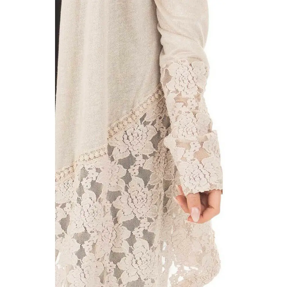 Женский мешковатый кардиган длинный вязаный Свитер оверсайз на молнии с ажурным