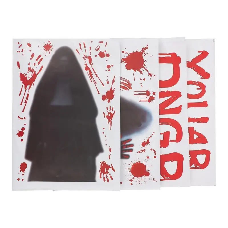 

4pcs Halloween Decorations Window Clings Halloween Party Supplies Decor