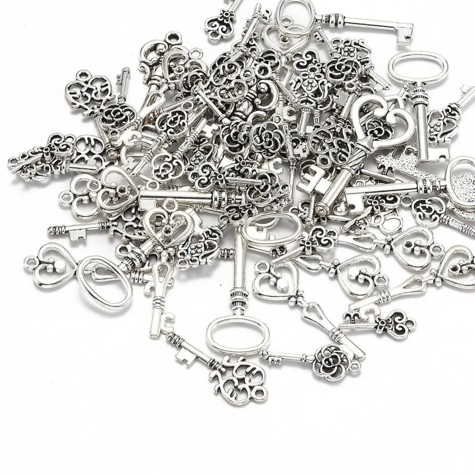 Mixed Tibetan Style Alloy Pendants Key For Jewelry Making Hole 1.5~5mm About 60~65pcs/100g Drop Shipping | Украшения и аксессуары