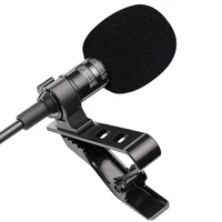 omnidirectional metal microphone 3 5mm jack lavalier tie clip microphone mini audio mic for mobile phone pc computer laptop