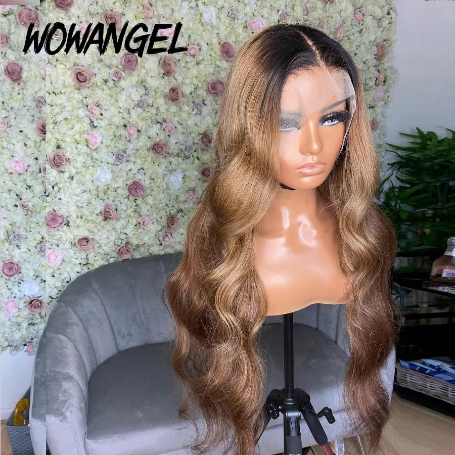 

Ombre Ginger Brown Colored Lace Front Wigs Body Wave 13x6 Lace Front Wig Preplucked For Women Human Hair Remy Brazilian Hair Wig