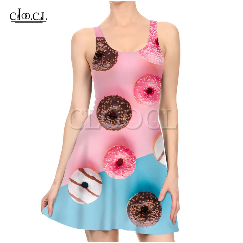 CLOOCL/Новинка Модные пончики Женские летние вечерние платья для девочек с 3D