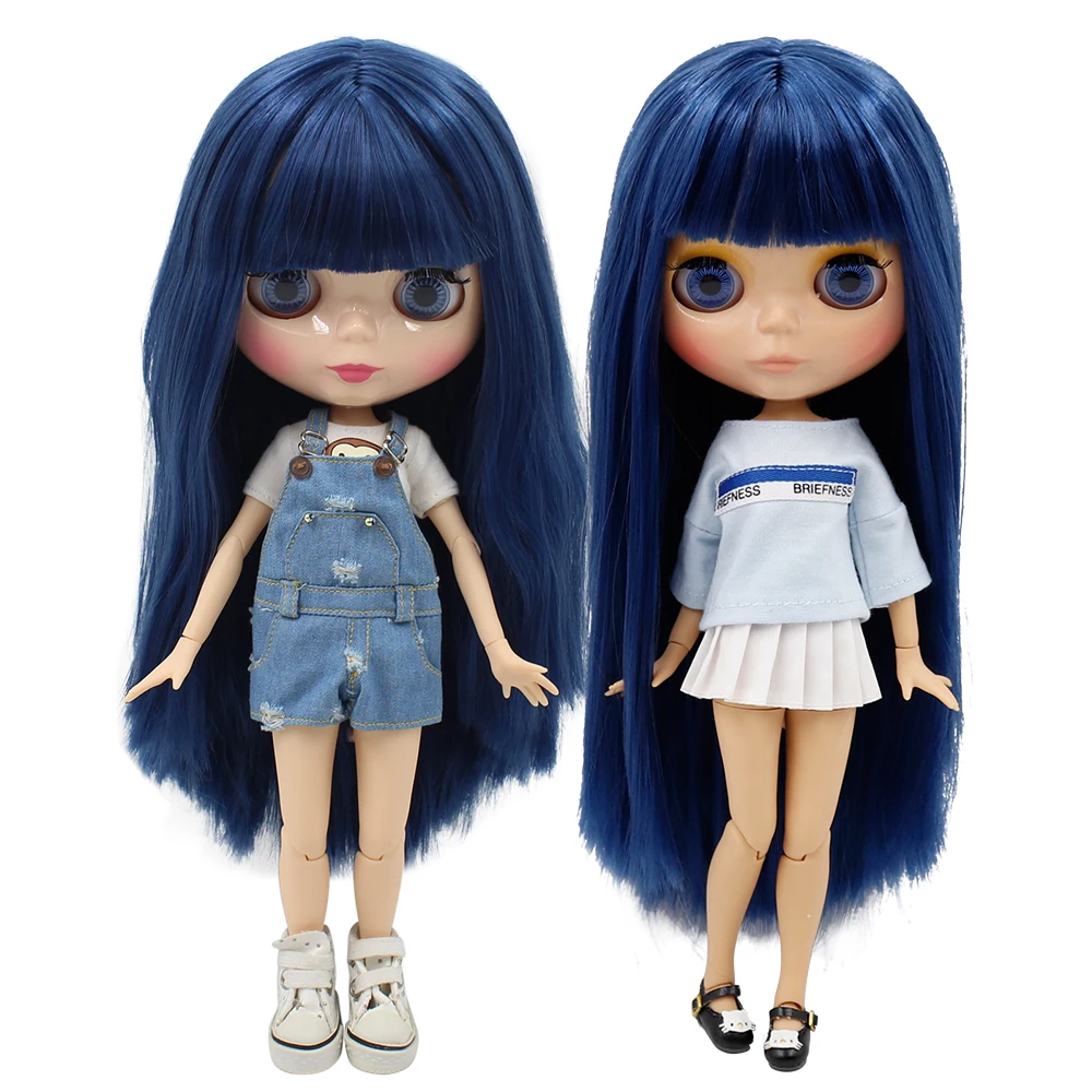 Ледяная кукла DBS Blyth 1/6 bjd синие волосы натуральная кожа загар кожа супер черная кожа сустав тело блестящее лицо 30 см аниме девушки подарок