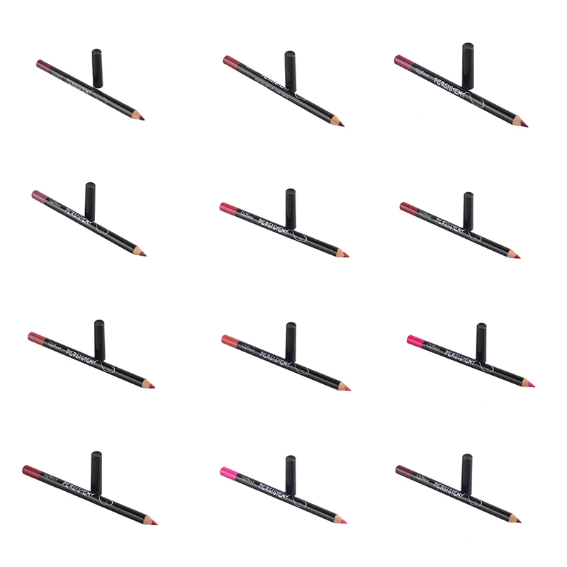 Qibest 12 шт. разные цвета Водостойкий карандаш для губ женский Профессиональный