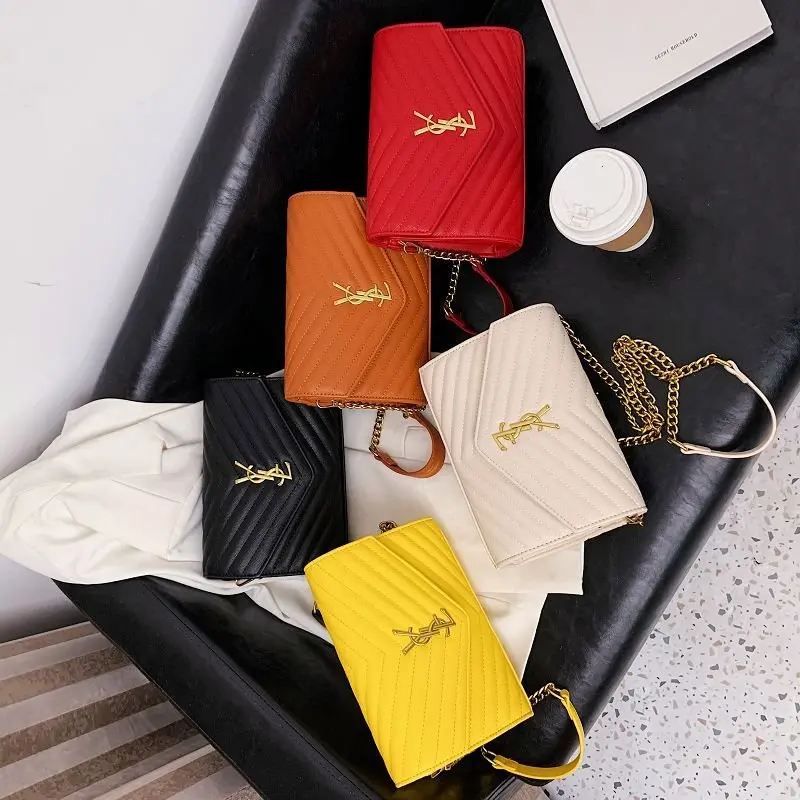 

luxury designer chain crossbody bags for women 2021 new summer fashion shoulder messenger bag female solid color handbag purse