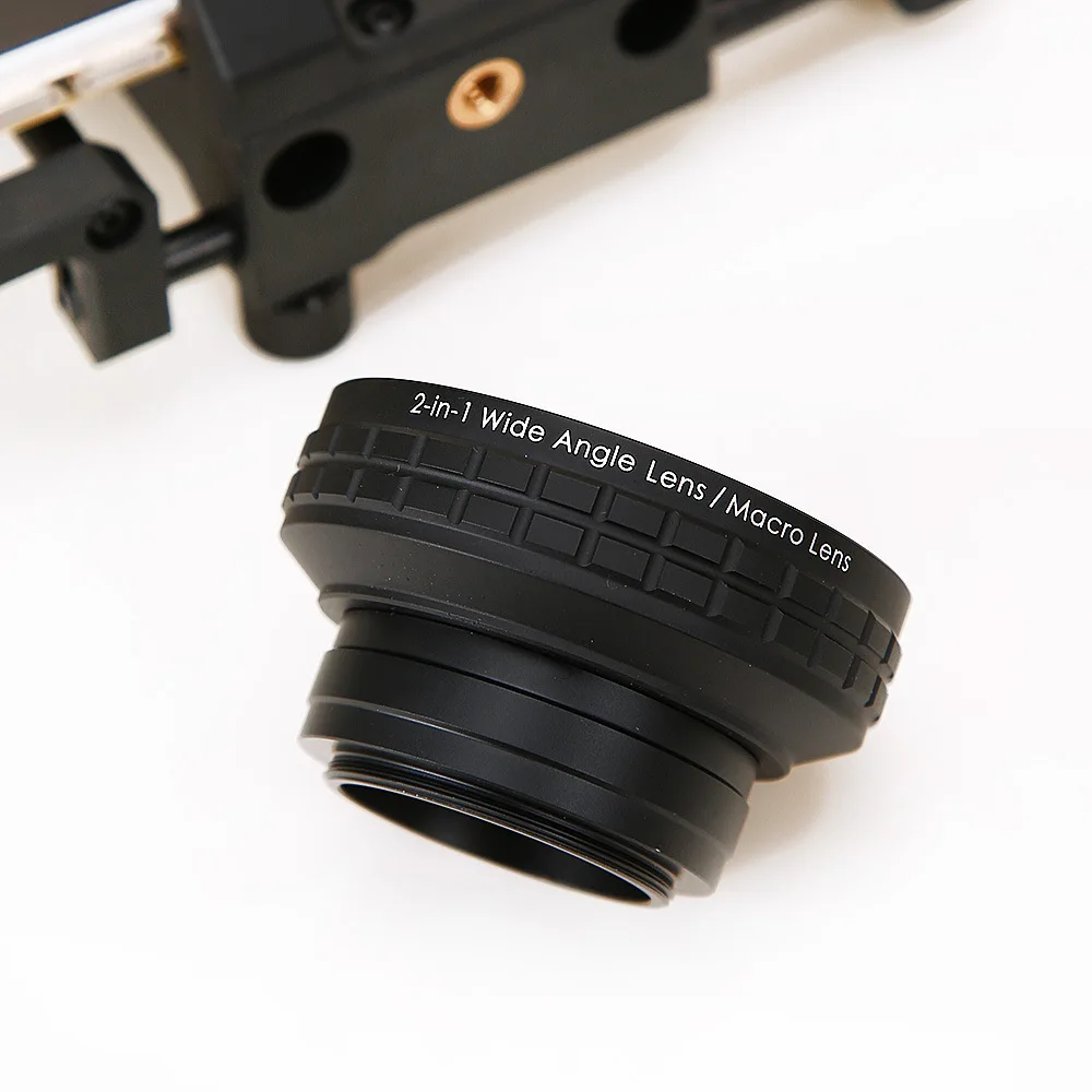 

Universal Photography Stand Holder Photo Studio Kits Smartphone Astronomic Adapter with 0.45x 2-in-1 Wide Angle Lens Marco Lens