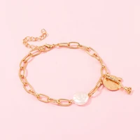 chenfan new womens jewelry fashion creative alloy round rose womens bracelet for women natural pearl bracelet accessories gift