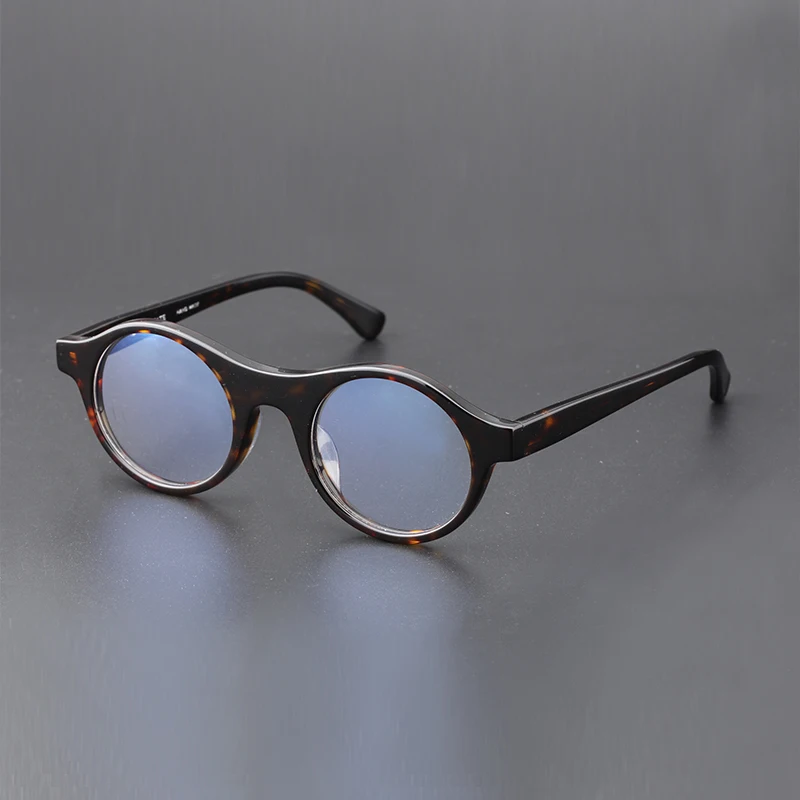 

Vazrobe Vintage Round Eyeglasses Frames Male Nerd Small Glasses Men Acetate Black Transparent Spectacles for Prescription Optic