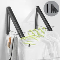 portable folding clothes hanger balcony wall mounted drying rack retractable invisible clothes rail
