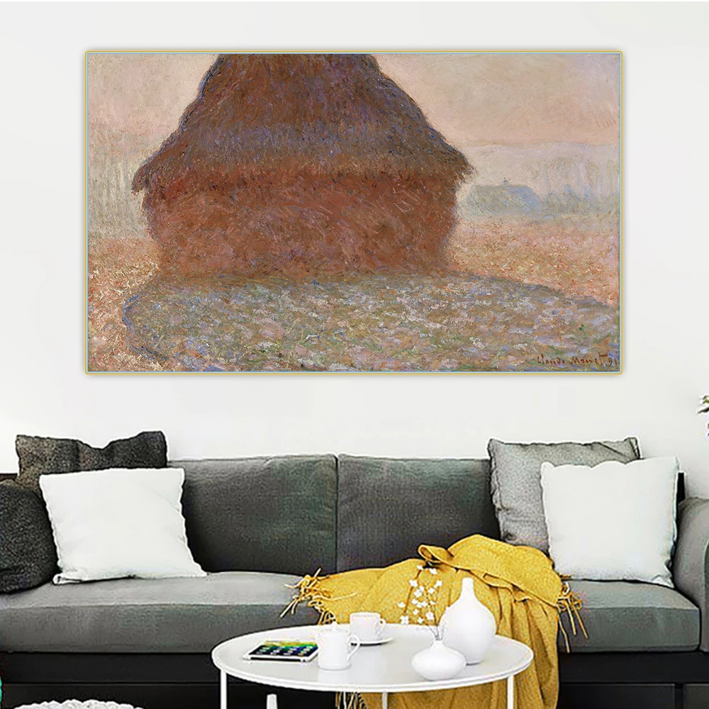

Citon Claude monet《Haystack in the Sunlight,1890》Canvas Oil Painting Art Poster Picture Wall Background Decor Home Decoration