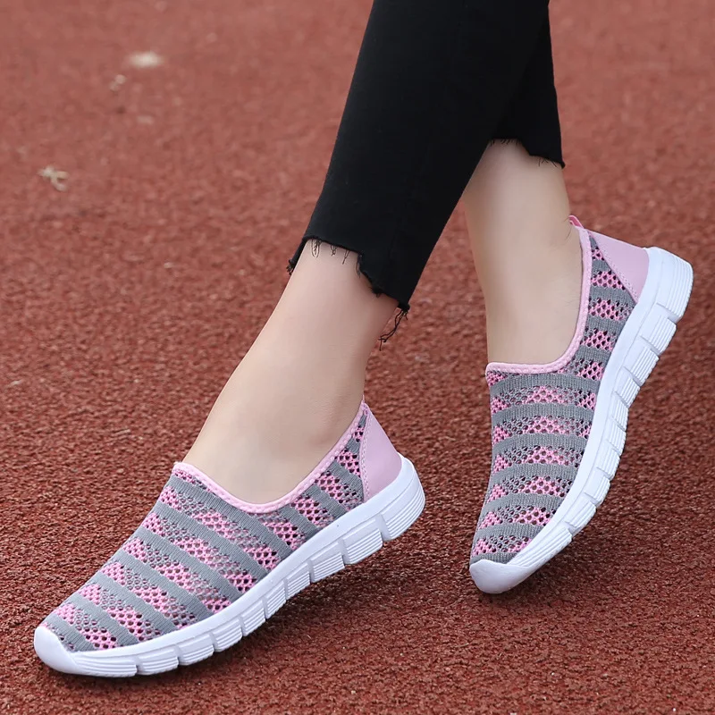 

Summer women shoes women Breathable Mesh sneakers shoes ballet flats ladies slip on flats loafers shoes Plus size rgt