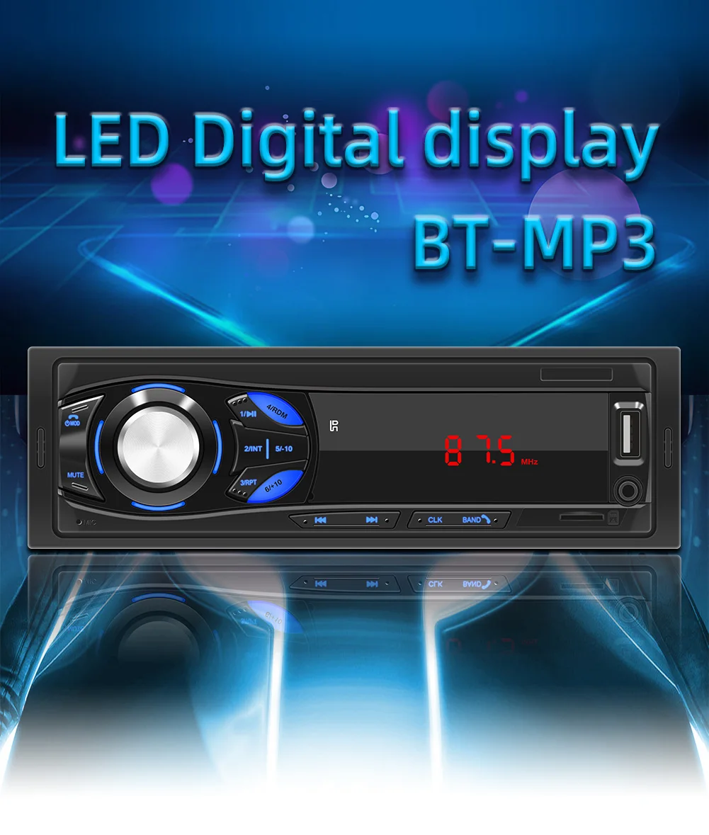 

Hot Sales 1044 In-dash Multifunctional MP3 Multi-media Player Handsfree LED Screen TF U Disk FM Car Radio Player AUX function