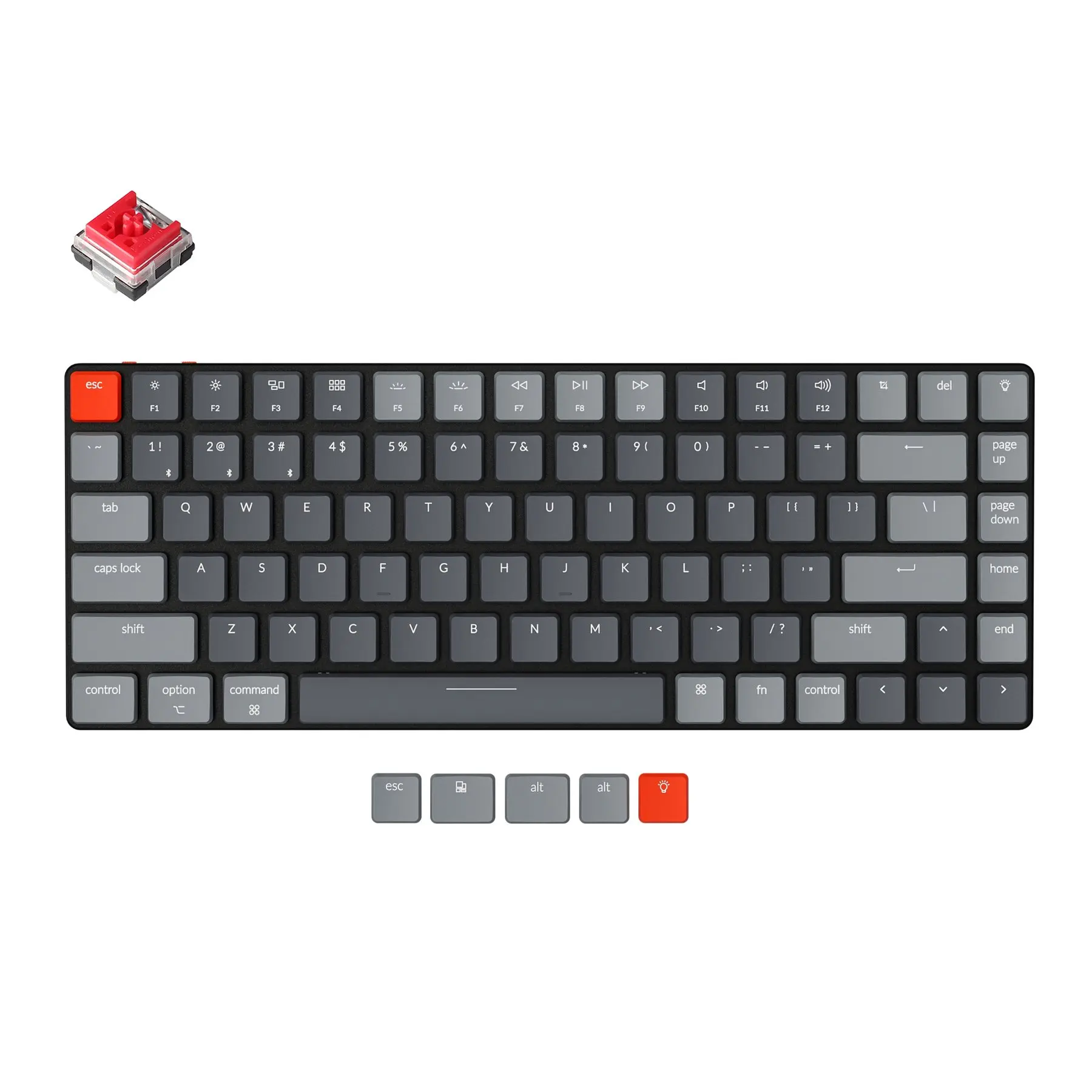 

K3 D V2 Ultra-slim Wireless Mechanical Low Profile Keyboard Optical Hot-Swappable Switch White Backlit for Mac Windows