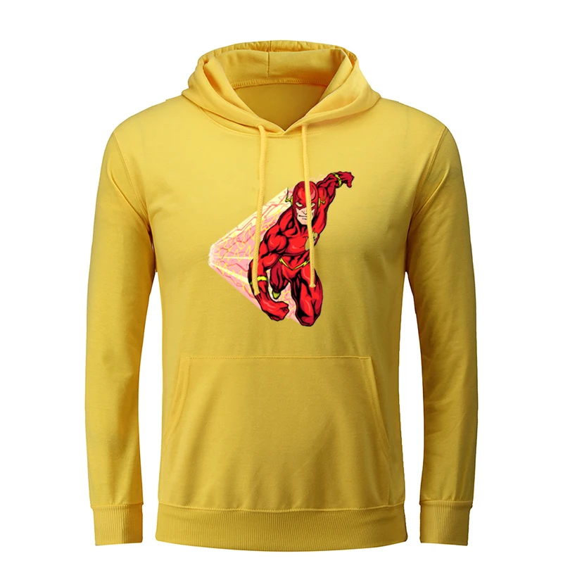 

Comic the Flash Symbol Super Hero Men Graphic Hoodie Sweatshirt Strings Hooded Pullover