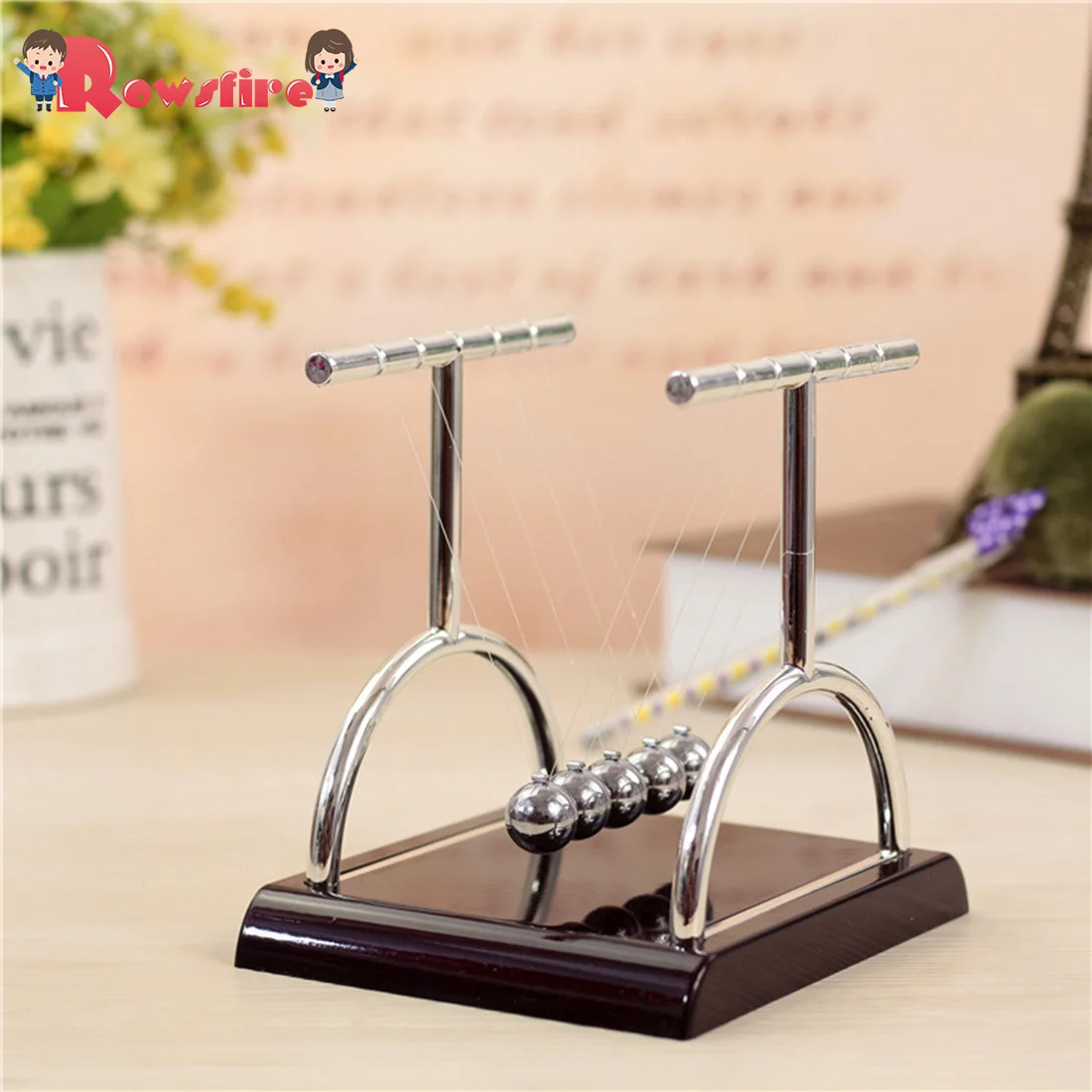 Rowsfire DIY Science T Shaped Ньютон колыбель Баланс мяч наука головоломка забавная настольная Игрушка снятие стресса Лидер продаж
