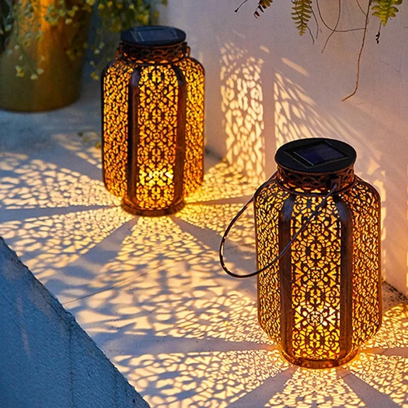 

2 Pack Solar Led Light Outdoor Solar Lamp Waterproof Flickering Flame Hanging Solar Lantern Garden Decor Landscape