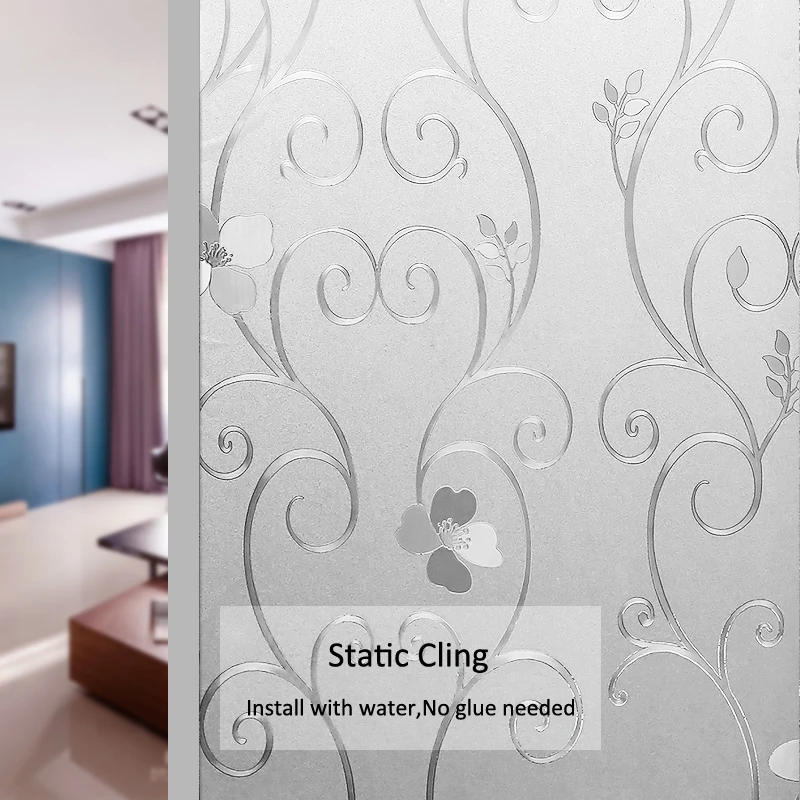 Антистатическая самоклеящаяся оконная пленка 1/2 метров на окно наклейки без клея