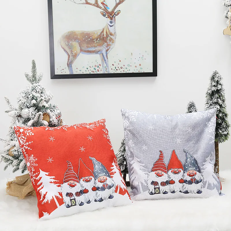 

45*45CM Christmas Decorations Pillowcase Cartoon Creative Forester Sofa Backrest Cover Christmas Pillowcase(Without pillow Core)