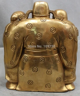 Бесплатная доставка 11 &quotКитайский латунный 3 Бог долголетия Fu Lu Shou жизнь