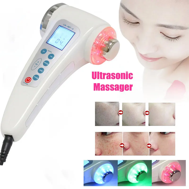 7 цветов светодиодный светильник для лица фотонный ультразвуковой терапии по