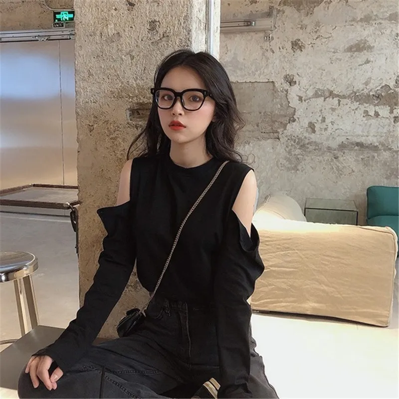 Женский Осенний свободный короткий свитер с длинными рукавами в Корейском стиле