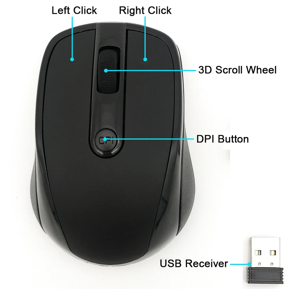 hop gaming 2 4ghz wireless optical mouse computer pc mice with usb adapter mause for pc laptop free global shipping